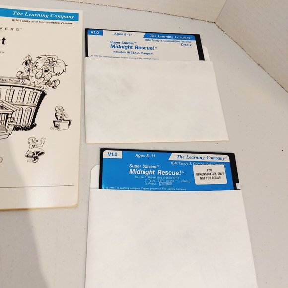 Vtg 1989 The Learning Company Super Solvers Midnight Rescue PC IBM Tandy - Picture 4 of 8